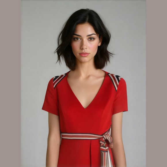Karen Millen Tops - Karen Millen Striped Peplum Blouse, Size 10